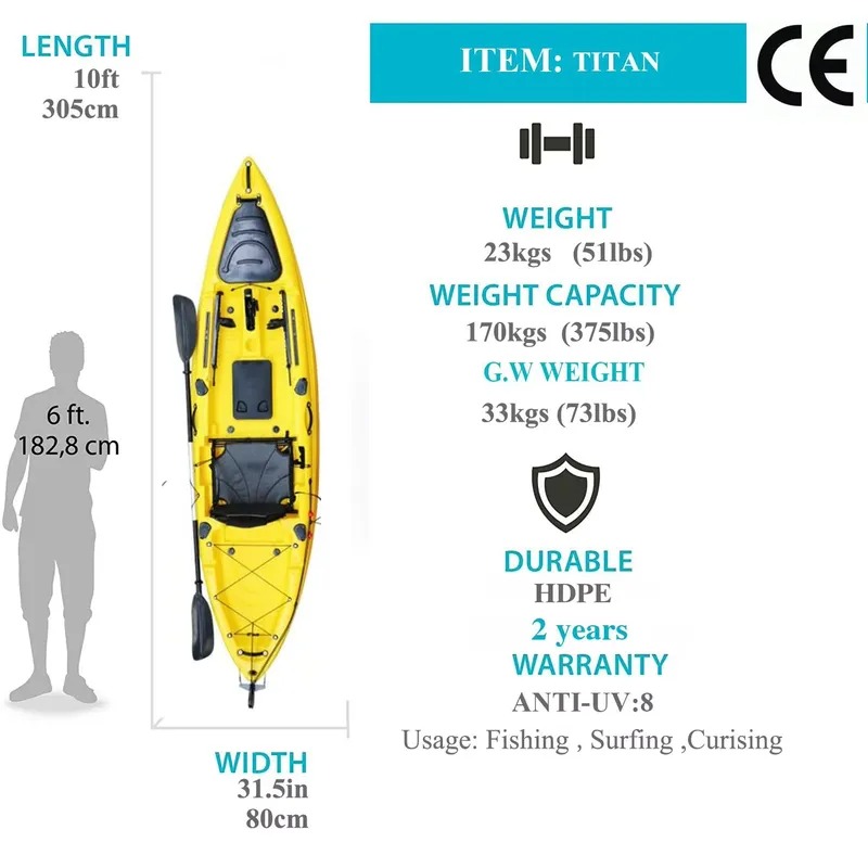 10フィートシングルシートシットオンフィッシングパドルカヤッ - Fishing Kayak Seat のレビューと価格